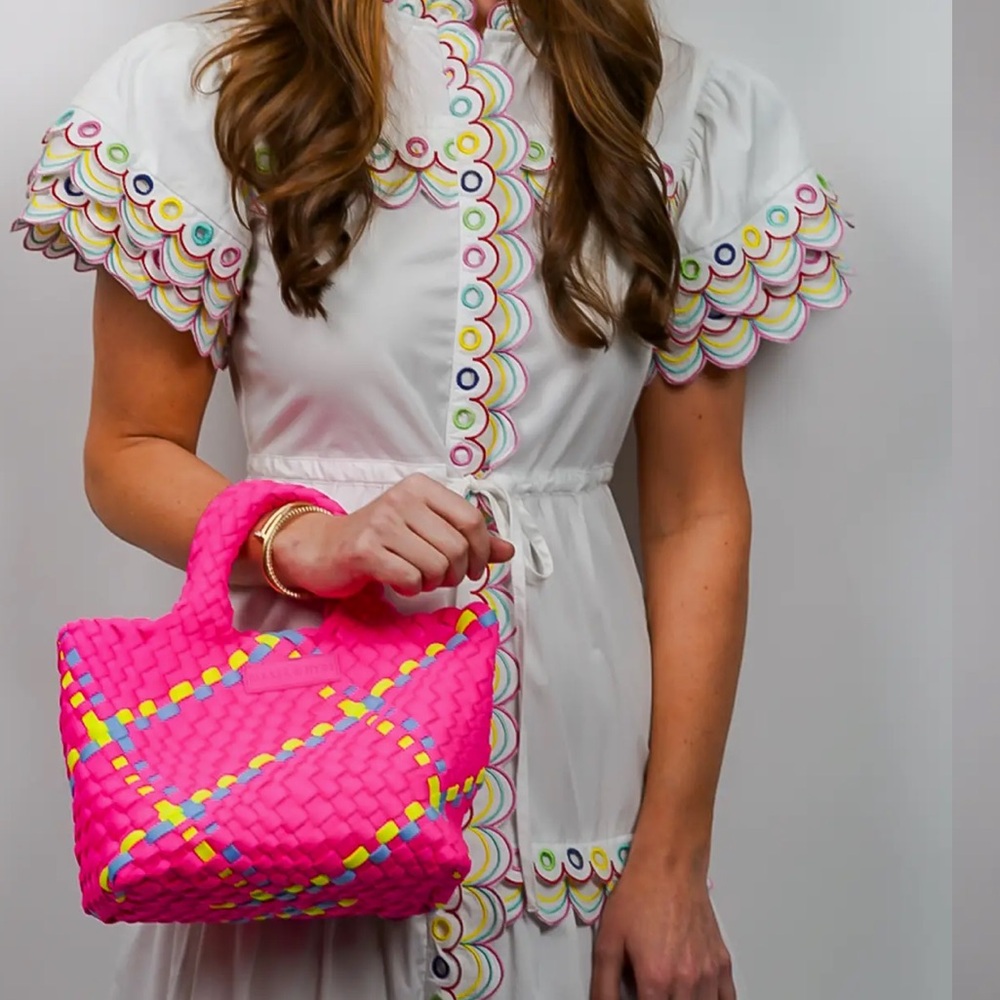 Parker & Hyde EUC Vibrant Pink Woven Handbag